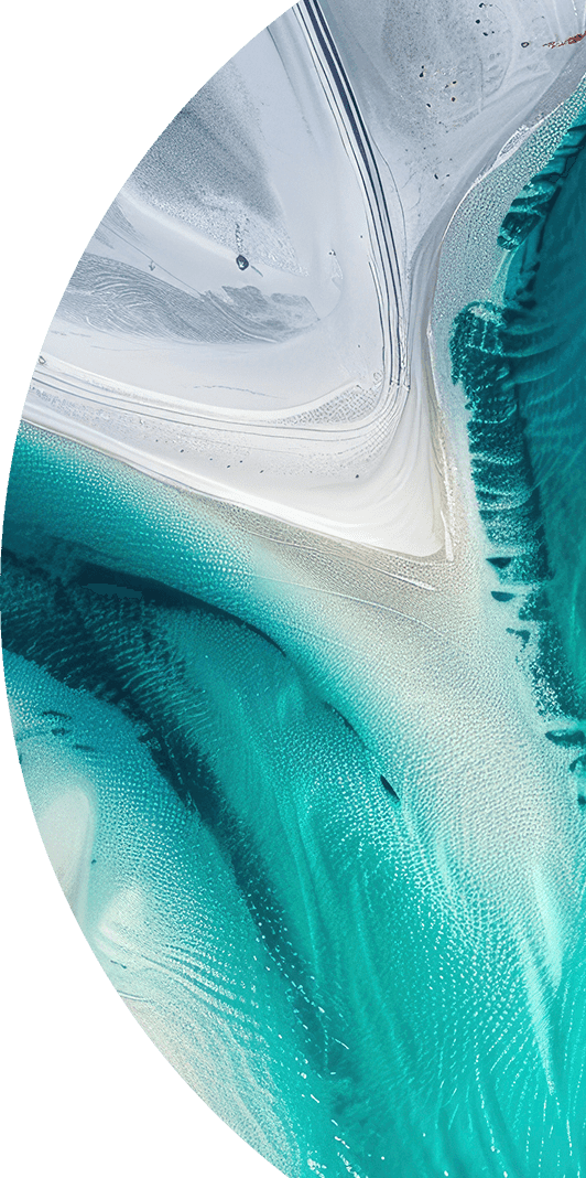 Turquoise aerial landscape